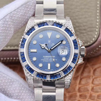 Customized Brand High-End Luxury Automatic Mechanical Watch Inspired by the Submariner Series, Model 116619LB Diamond Customized Edition