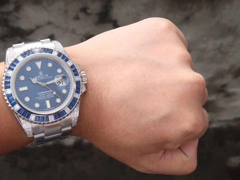 Customized Brand High-End Luxury Automatic Mechanical Watch Inspired by the Submariner Series, Model 116619LB Diamond Customized Edition