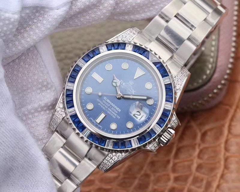 Customized Brand High-End Luxury Automatic Mechanical Watch Inspired by the Submariner Series, Model 116619LB Diamond Customized Edition