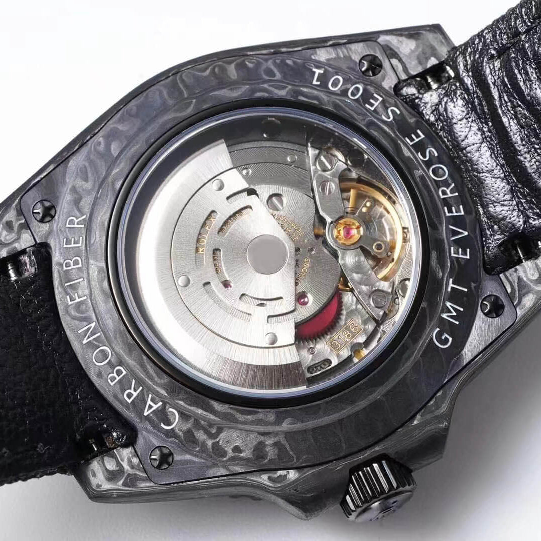 Customized Brand High-End Luxury Automatic Mechanical Watch Inspired by the GMT-Master Series, Model DIW BLACK STRAP